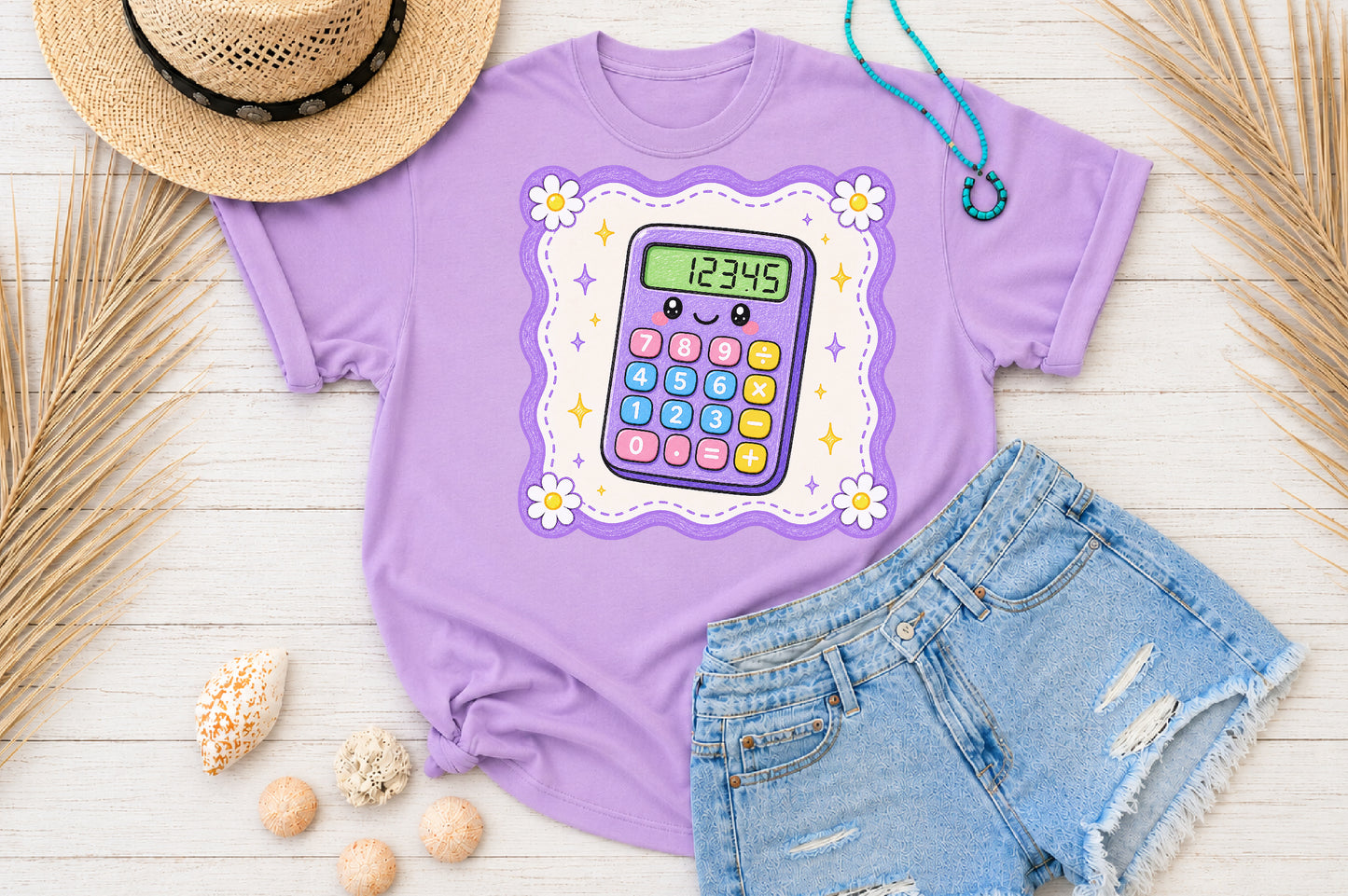 Cute Calculator PNG Back to School Sublimation Design
