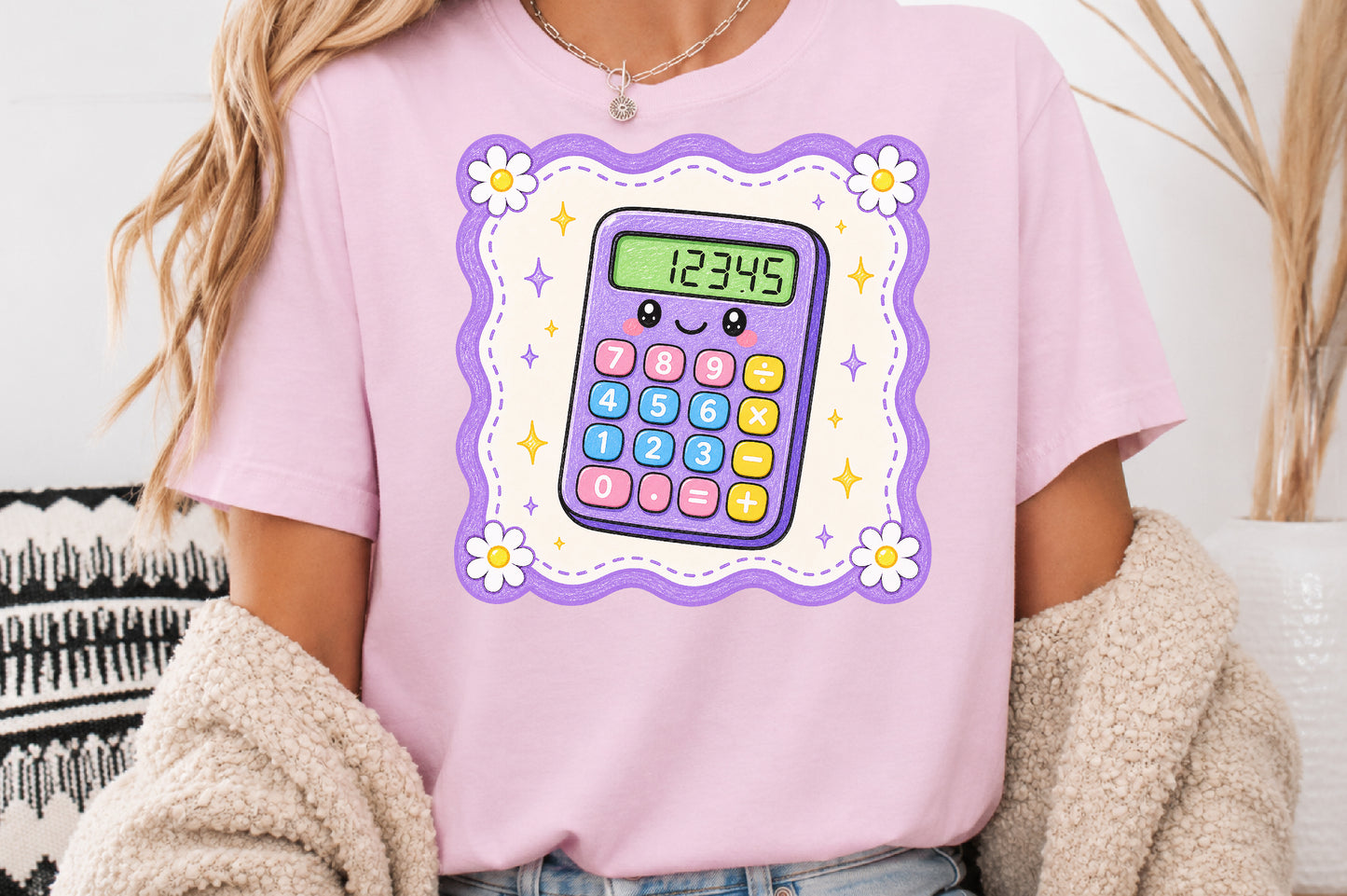 Cute Calculator PNG Back to School Sublimation Design
