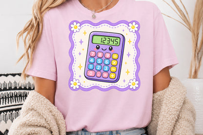 Cute Calculator PNG Back to School Sublimation Design