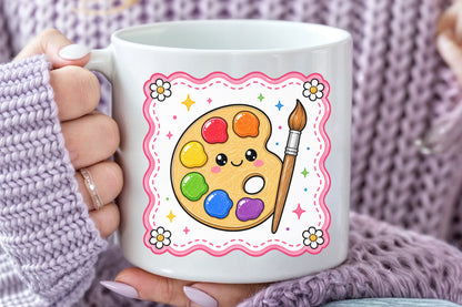 Cute Paint Palette PNG Back to School Art Sublimation Design