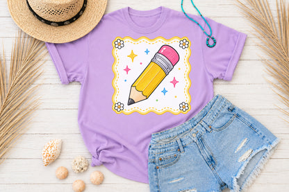 Cute Pencil PNG Back to School School Supplies Sublimation Design