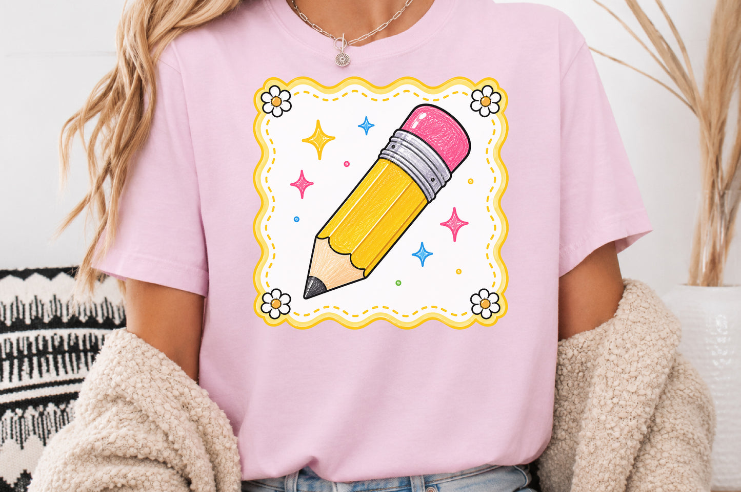 Cute Pencil PNG Back to School School Supplies Sublimation Design