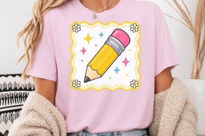 Cute Pencil PNG Back to School School Supplies Sublimation Design