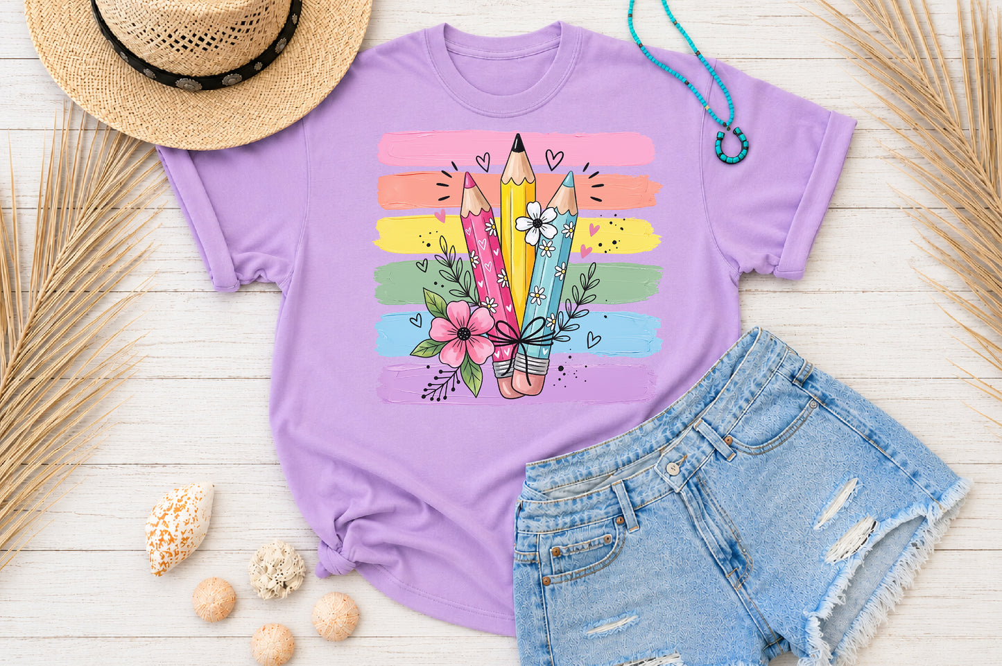 Cute Colorful Pencils Back to School PNG Sublimation