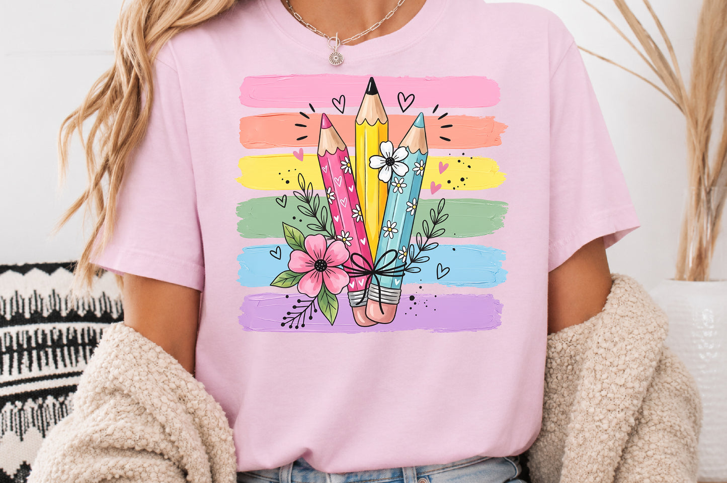 Cute Colorful Pencils Back to School PNG Sublimation