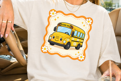 Cute School Bus PNG Back to School Teacher Sublimation Design