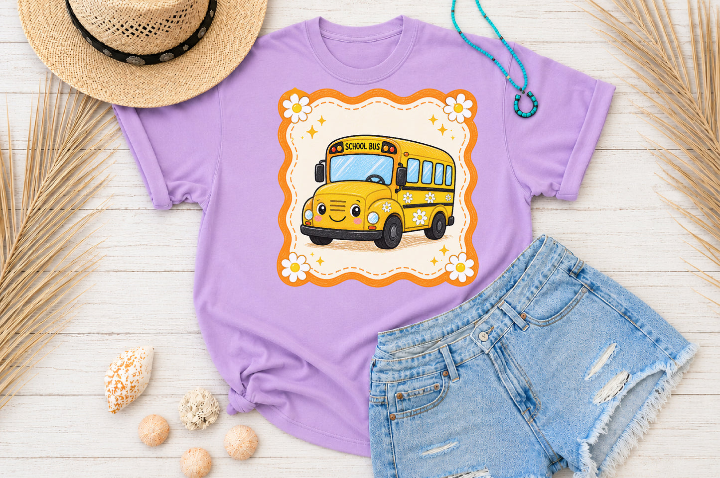 Cute School Bus PNG Back to School Teacher Sublimation Design