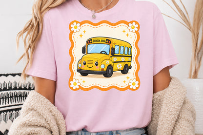 Cute School Bus PNG Back to School Teacher Sublimation Design