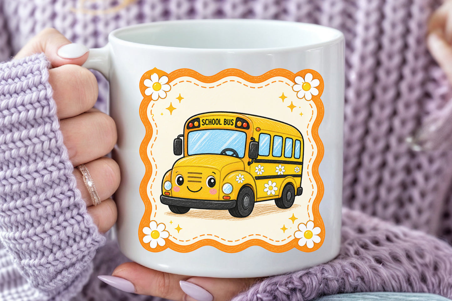Cute School Bus PNG Back to School Teacher Sublimation Design