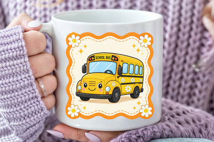 Cute School Bus PNG Back to School Teacher Sublimation Design