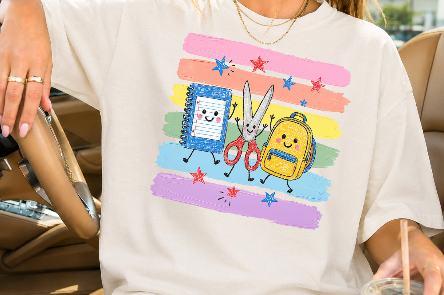 Cute School Supplies PNG Back to School Sublimation