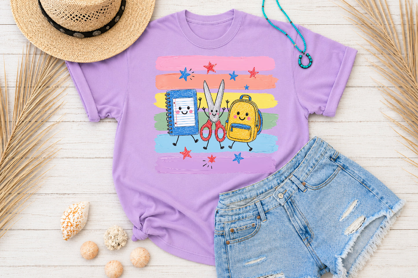 Cute School Supplies PNG Back to School Sublimation