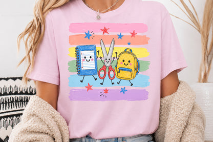 Cute School Supplies PNG Back to School Sublimation