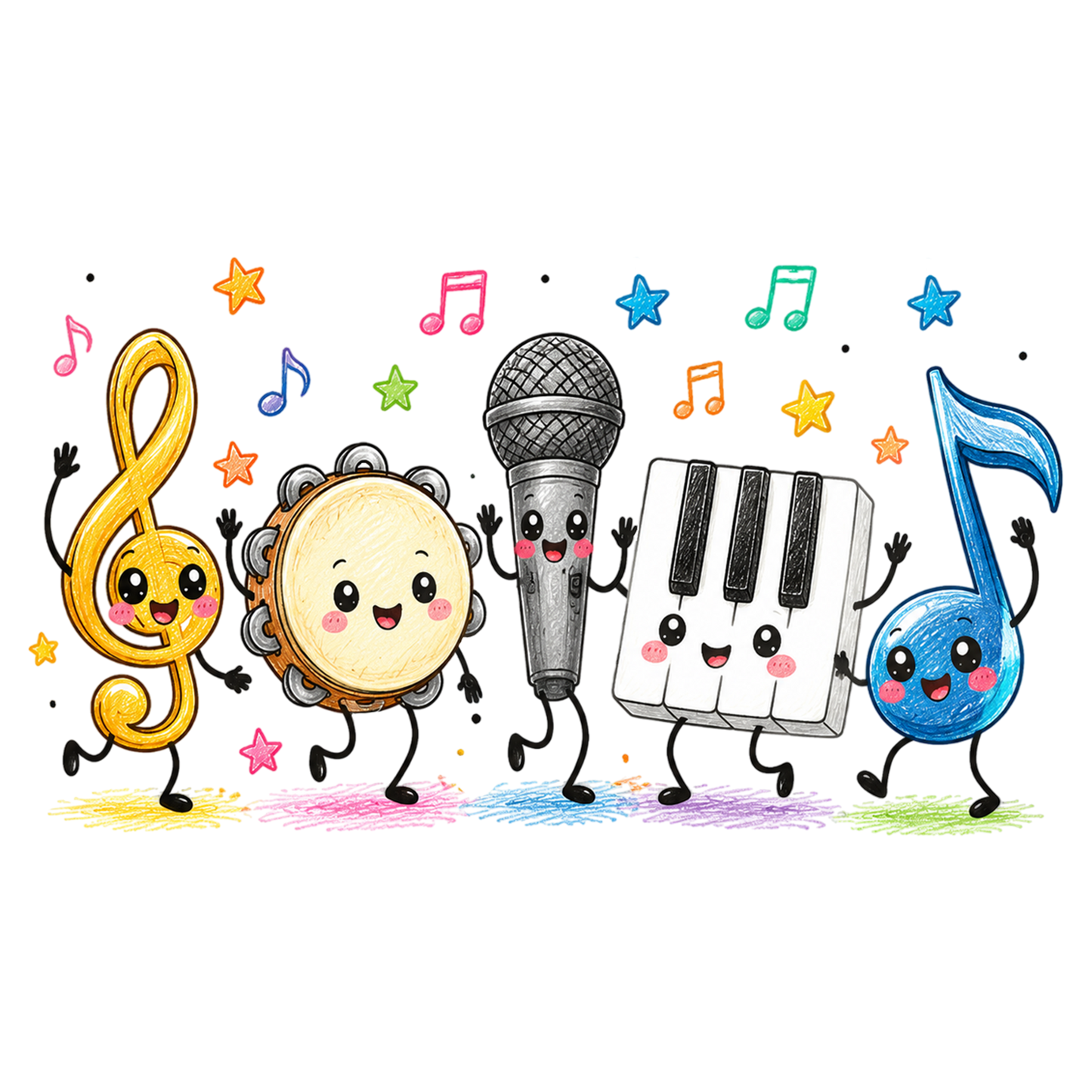 Cute Music Teacher PNG Musical Instruments Music Classroom Sublimation
