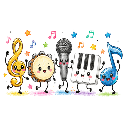 Cute Music Teacher PNG Musical Instruments Music Classroom Sublimation