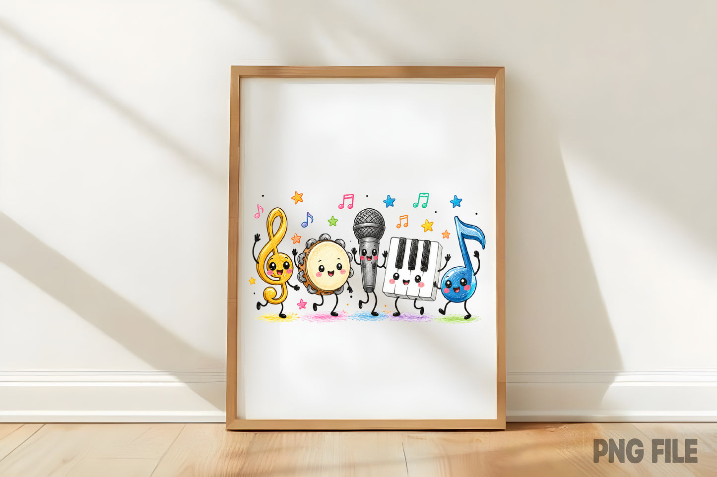 Cute Music Teacher PNG Musical Instruments Music Classroom Sublimation