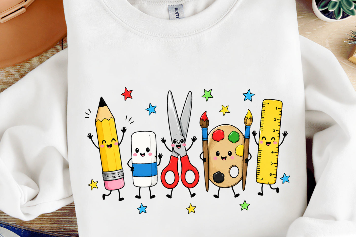 Back to School PNG School Supplies Pencil Ruler Crayon Clipart