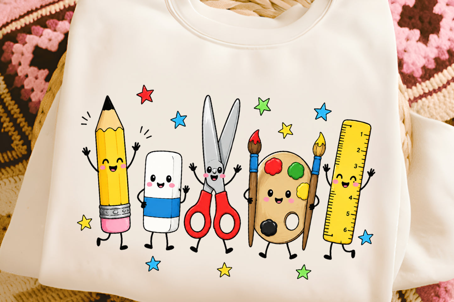 Back to School PNG School Supplies Pencil Ruler Crayon Clipart