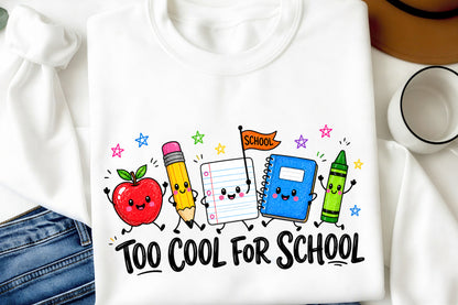 Too Cool For School PNG  Cute Back to School Apple Pencil Notebook