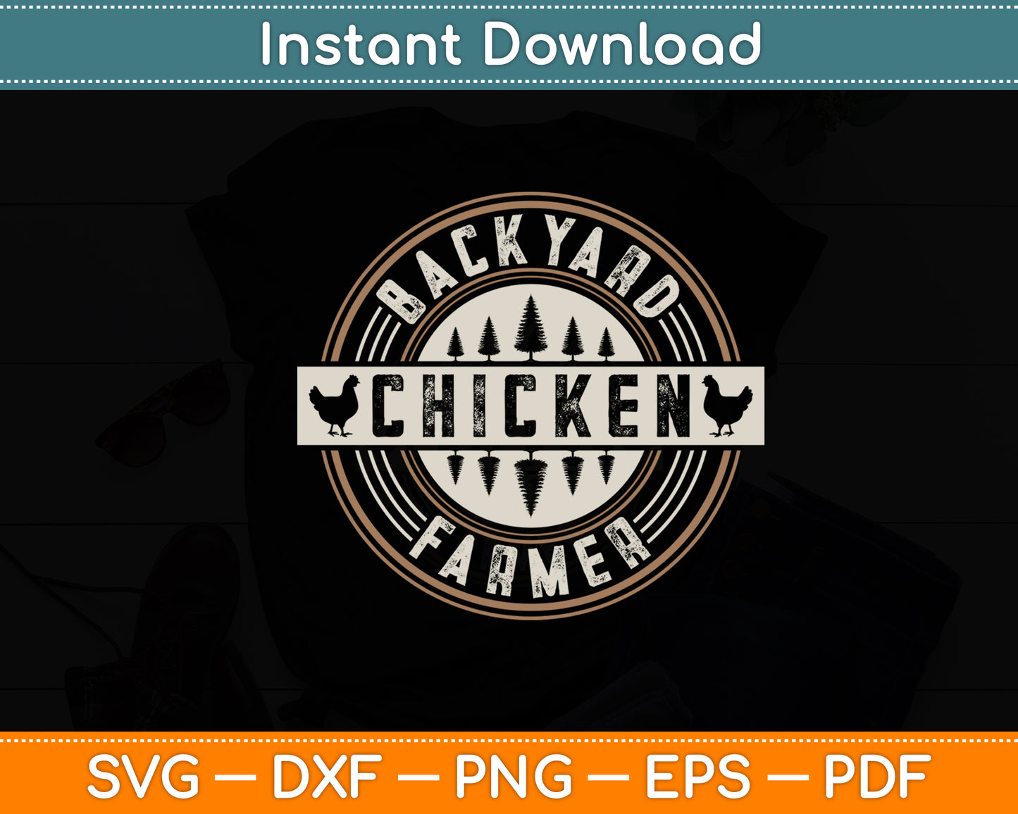 Backyard Chicken Farmer Svg Digital Cutting File