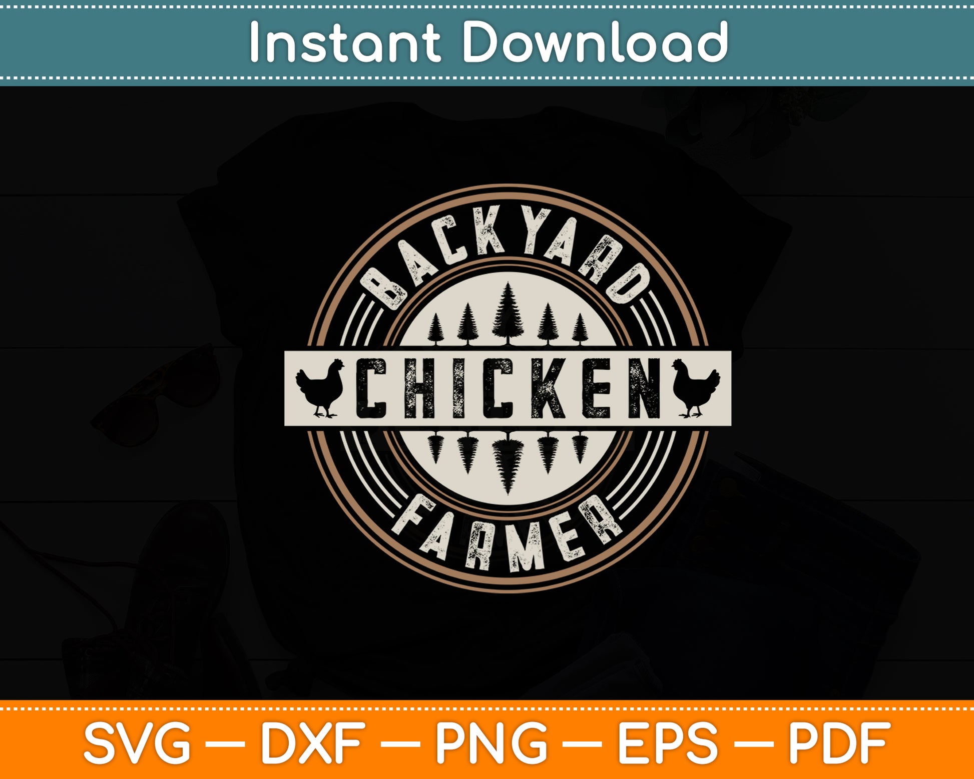 Backyard Chicken Farmer Svg Digital Cutting File