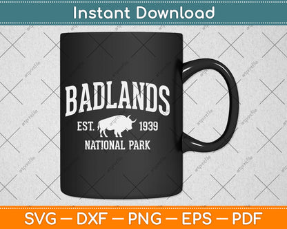 Badlands Gifts Vintage National Park Sports Svg Digital Cutting File