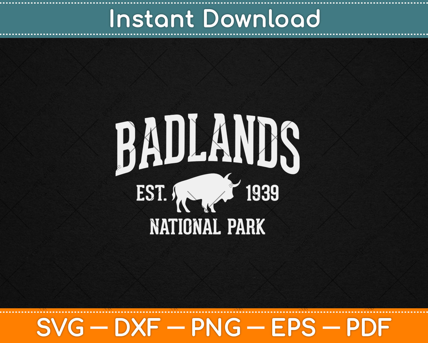 Badlands Gifts Vintage National Park Sports Svg Digital Cutting File