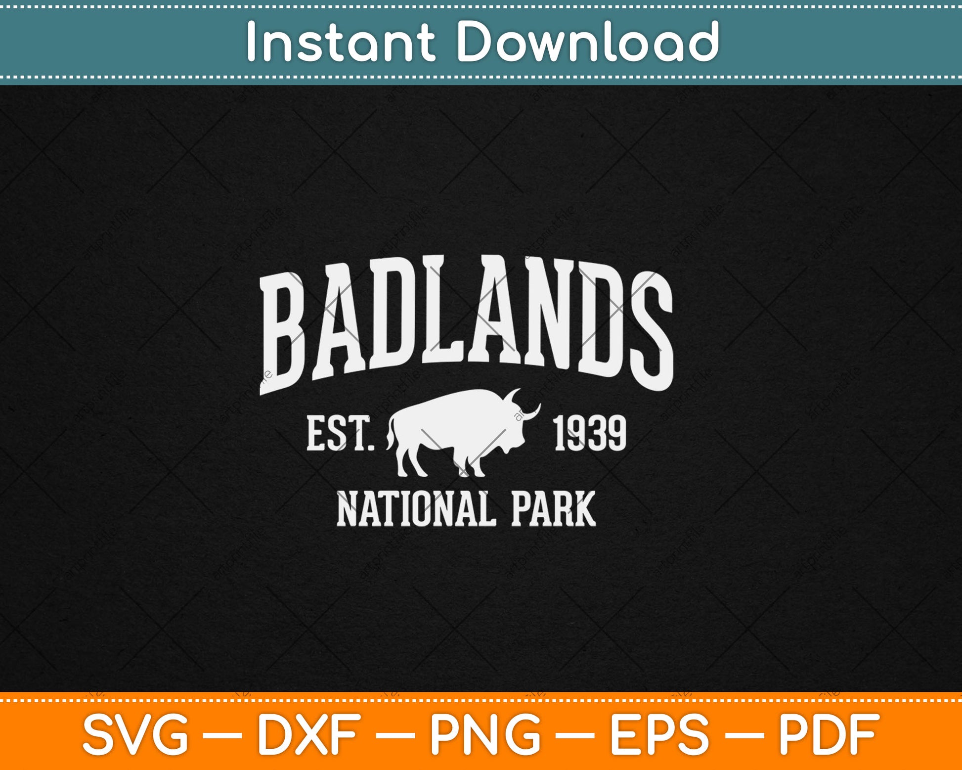 Badlands Gifts Vintage National Park Sports Svg Digital Cutting File