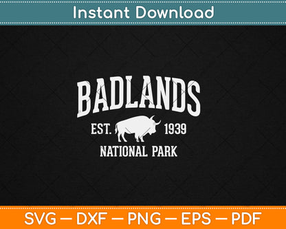 Badlands Gifts Vintage National Park Sports Svg Digital Cutting File