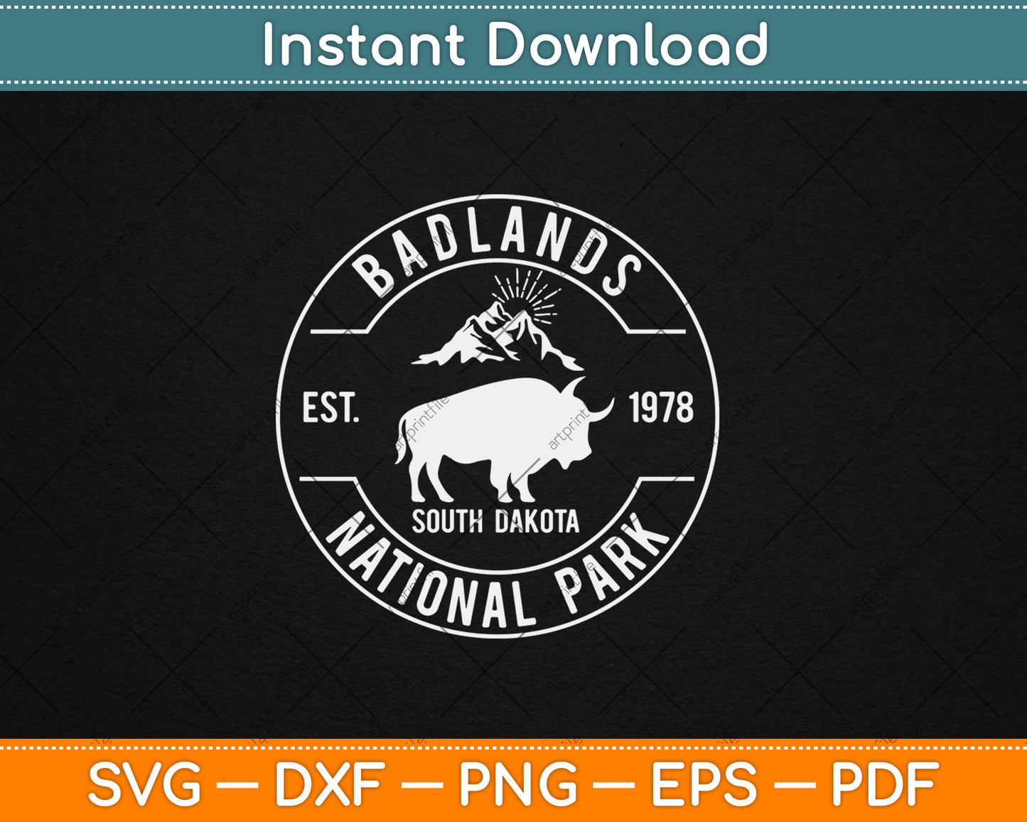 Badlands National Park Retro Vintage South Dakota Mom Gift Svg Digital Cutting File