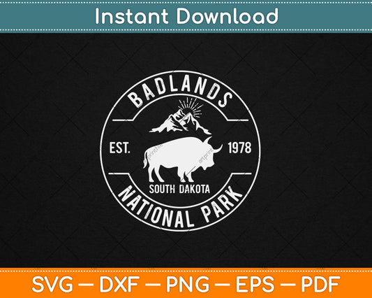 Badlands National Park Retro Vintage South Dakota Mom Gift Svg Digital Cutting File