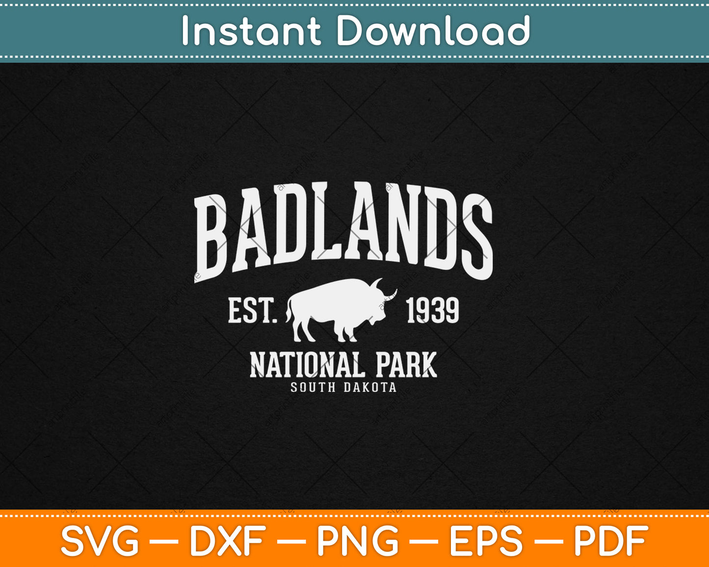 Badlands National Park South Dakota American Bison Svg Digital Cutting File