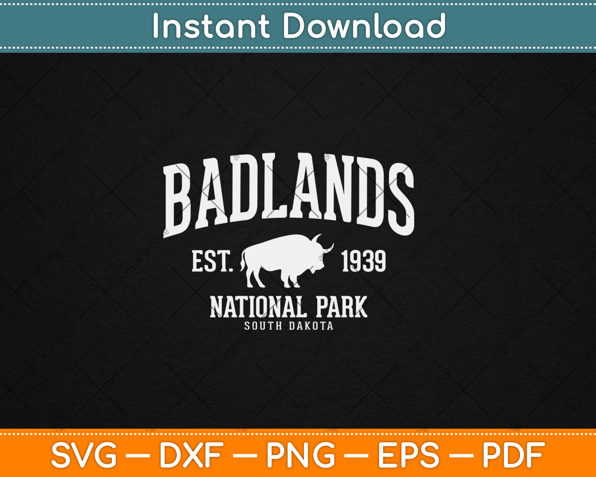 Badlands National Park South Dakota American Bison Svg Digital Cutting File