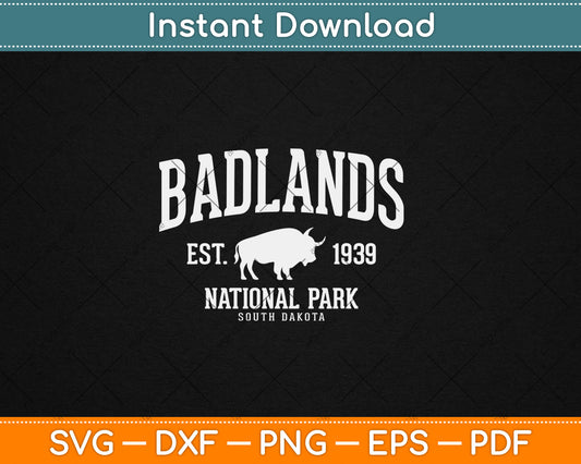 Badlands National Park South Dakota American Bison Svg Digital Cutting File
