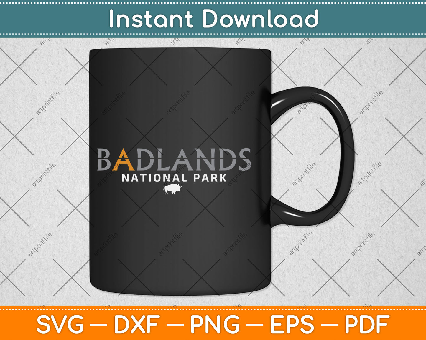 Badlands National Park South Dakota Tonal Retro Vintage Svg Digital Cutting File