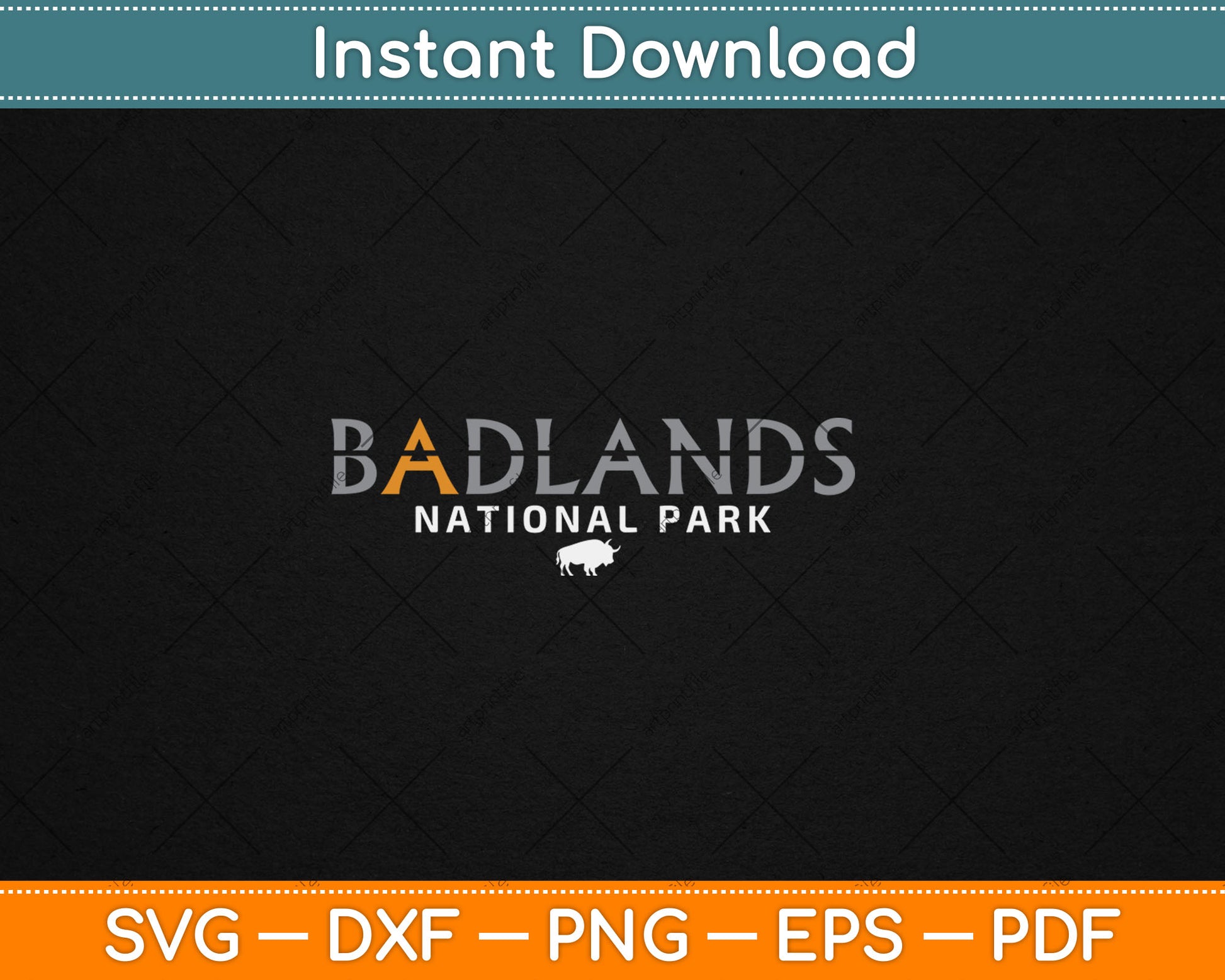 Badlands National Park South Dakota Tonal Retro Vintage Svg Digital Cutting File