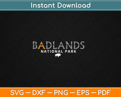 Badlands National Park South Dakota Tonal Retro Vintage Svg Digital Cutting File