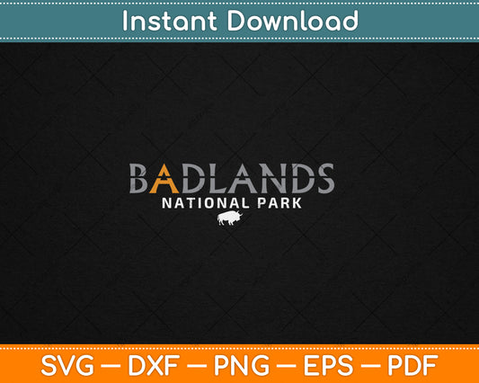 Badlands National Park South Dakota Tonal Retro Vintage Svg Digital Cutting File
