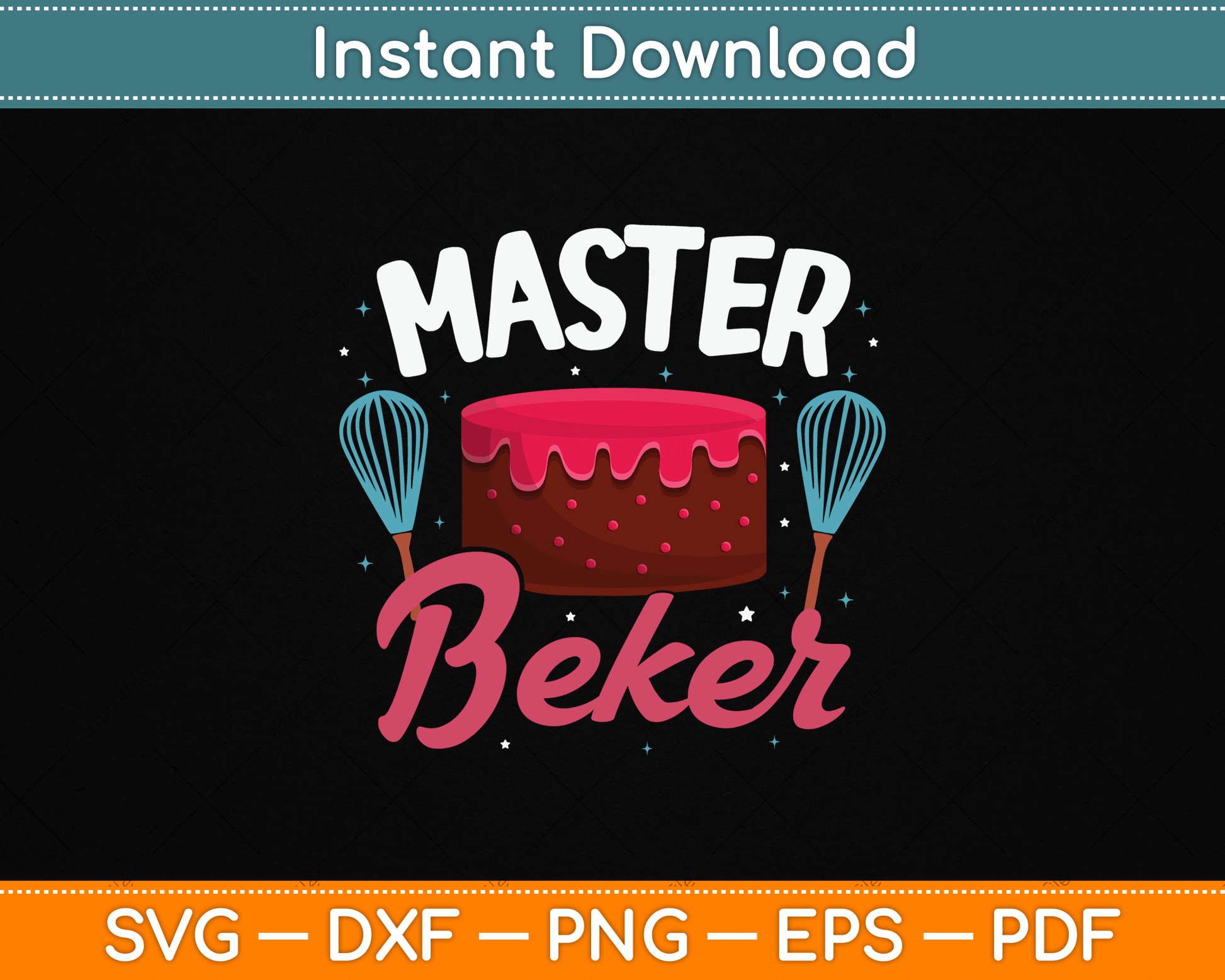 Funny Baker SVG Design for Baking Lovers and Cake Makers Digital Download PNG SVG File