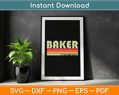 Baker Funny Job Title Profeccion Birthday Worker SVG Digital Cutting File