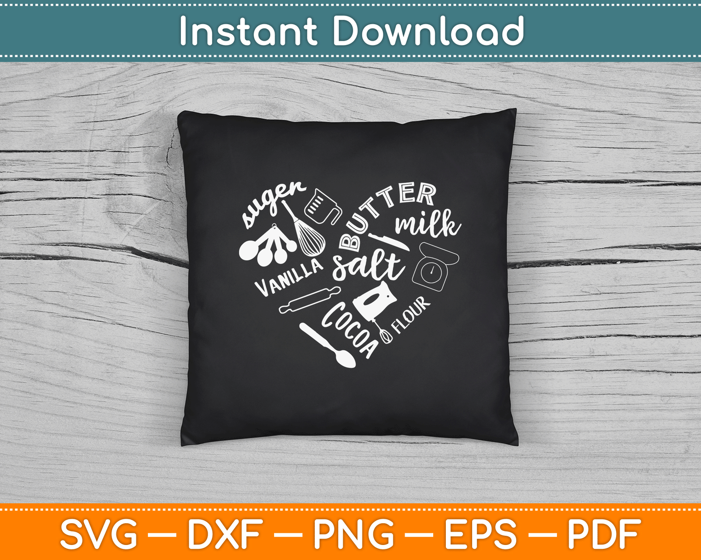 Baking Lover Quote SVG File for Cook Baker and Bakery Kitchen Craft Projects