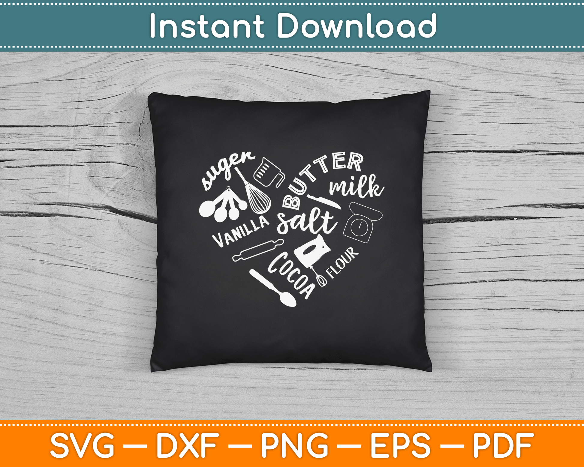 Baking Lover Quote SVG File for Cook Baker and Bakery Kitchen Craft Projects