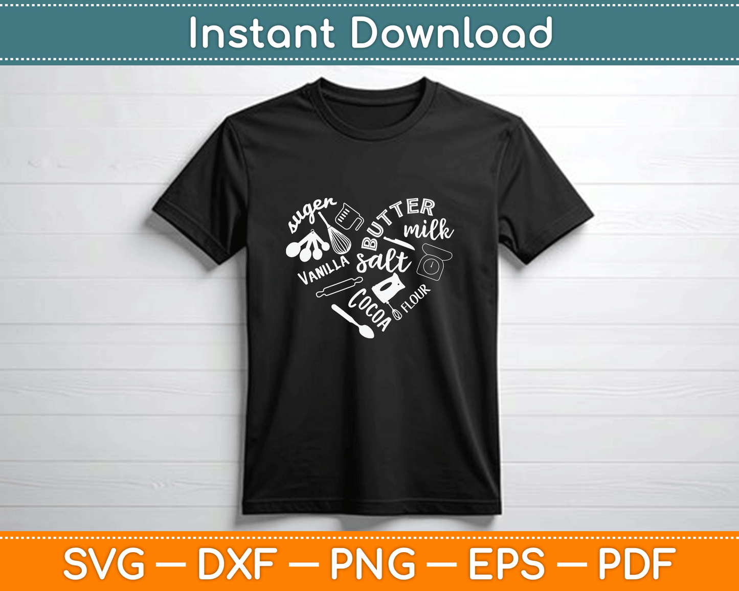 Baker Heart SVG Cut File for Cricut Silhouette T Shirt Mug and Tote Bag Design