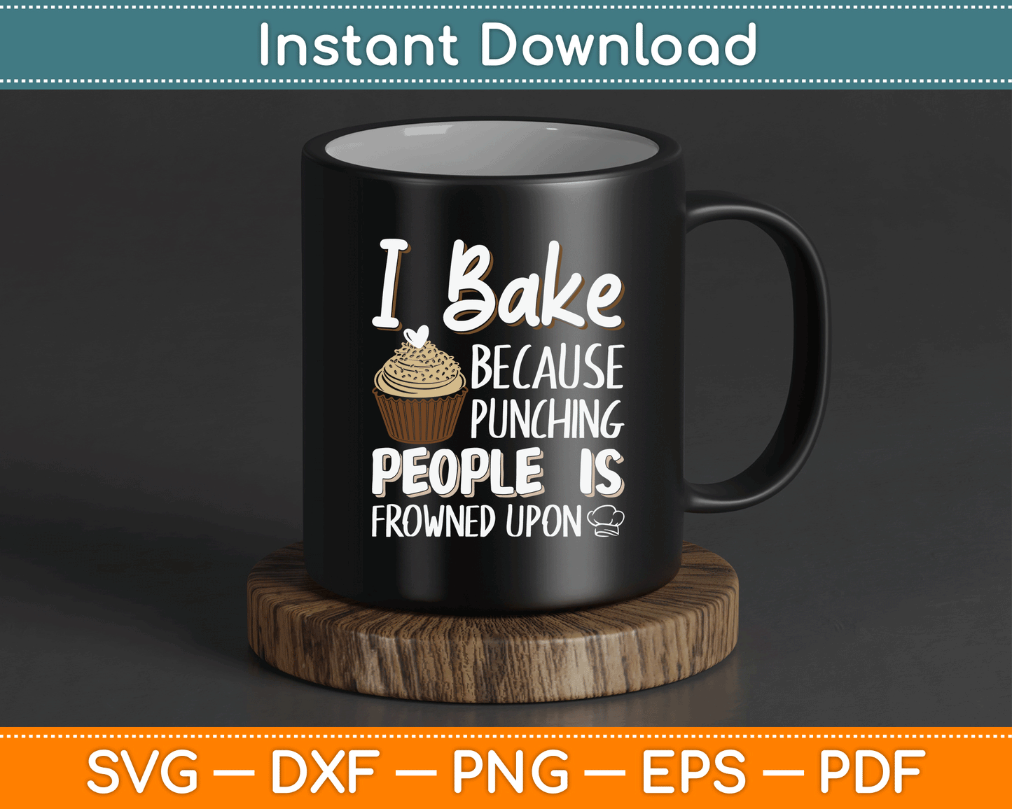 Baking Lover Punching People - Baker & Cupcake SVG Digital Cutting File