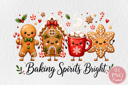 Baking Spirits Bright Christmas PNG Sublimation