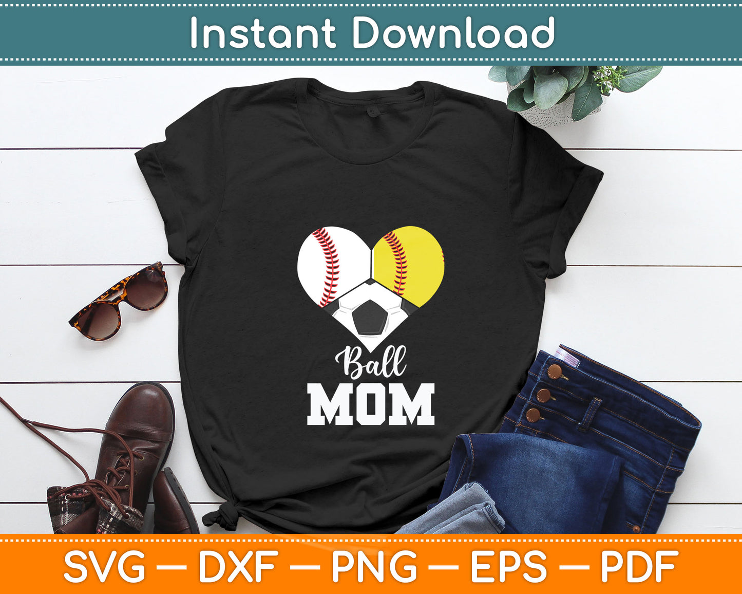 Ball Mom Funny Baseball Softball Soccer Mom Svg Digital Cutting File