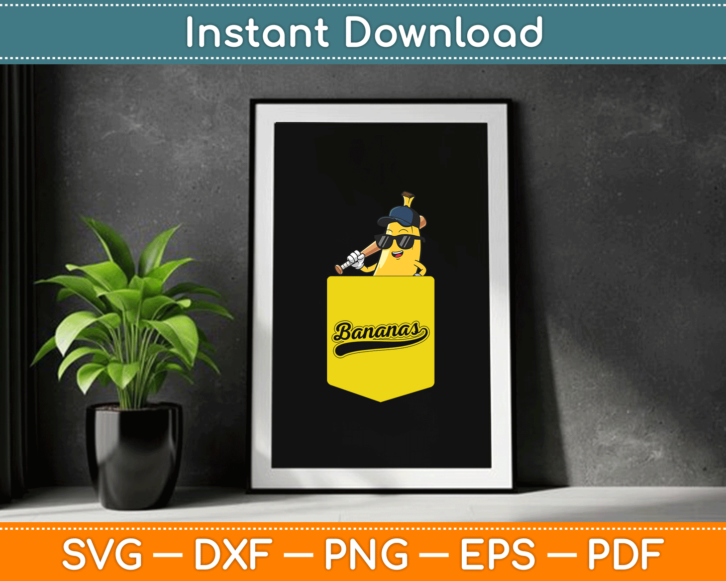 Banana Pocket Fruit SVG Digital Cutting File