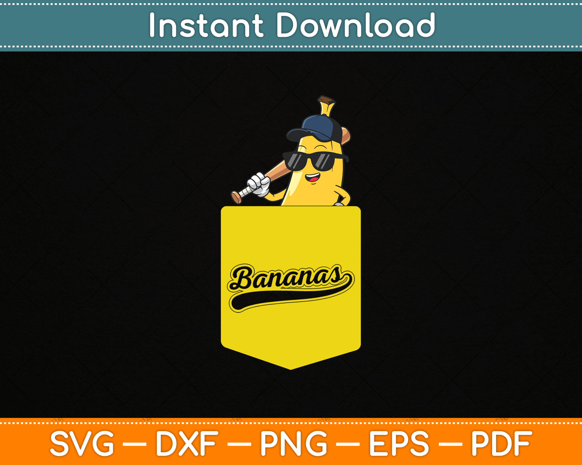 Banana Pocket Fruit SVG Digital Cutting File