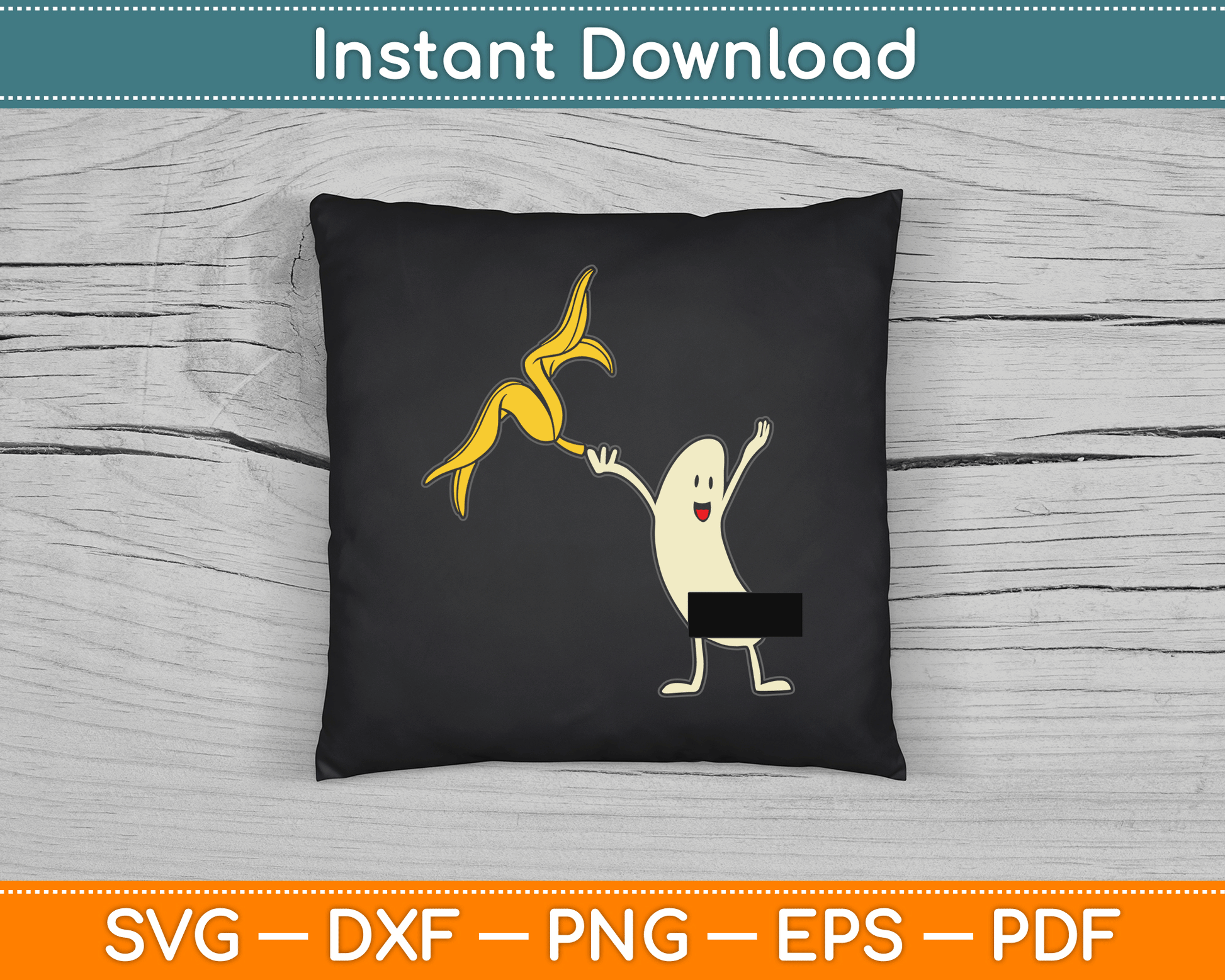 Banana Striptease Censored Naked Funny SVG Digital Cutting File