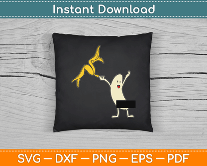 Banana Striptease Censored Naked Funny SVG Digital Cutting File